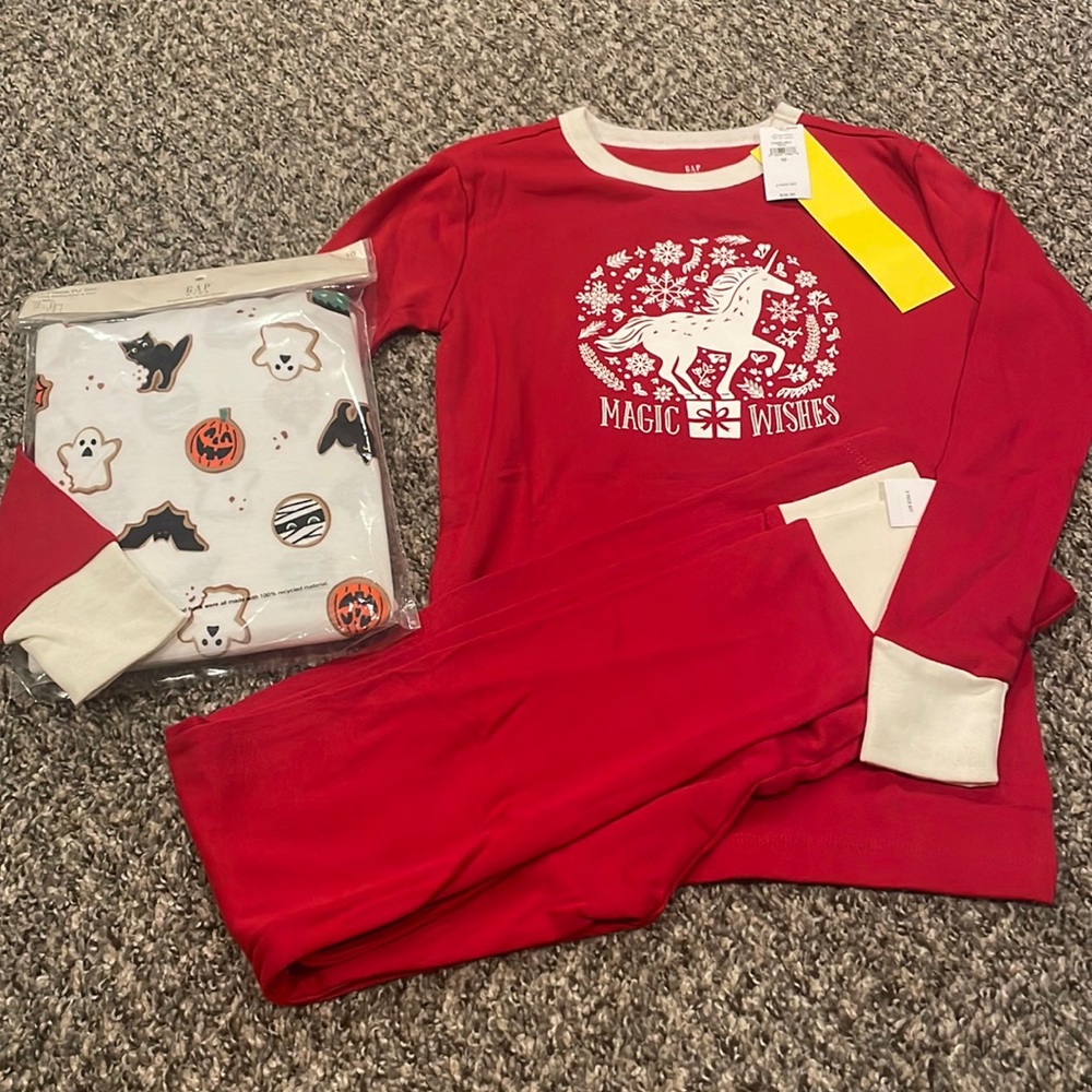 Gap lot of 2 holiday pajamas . Size 10 new !